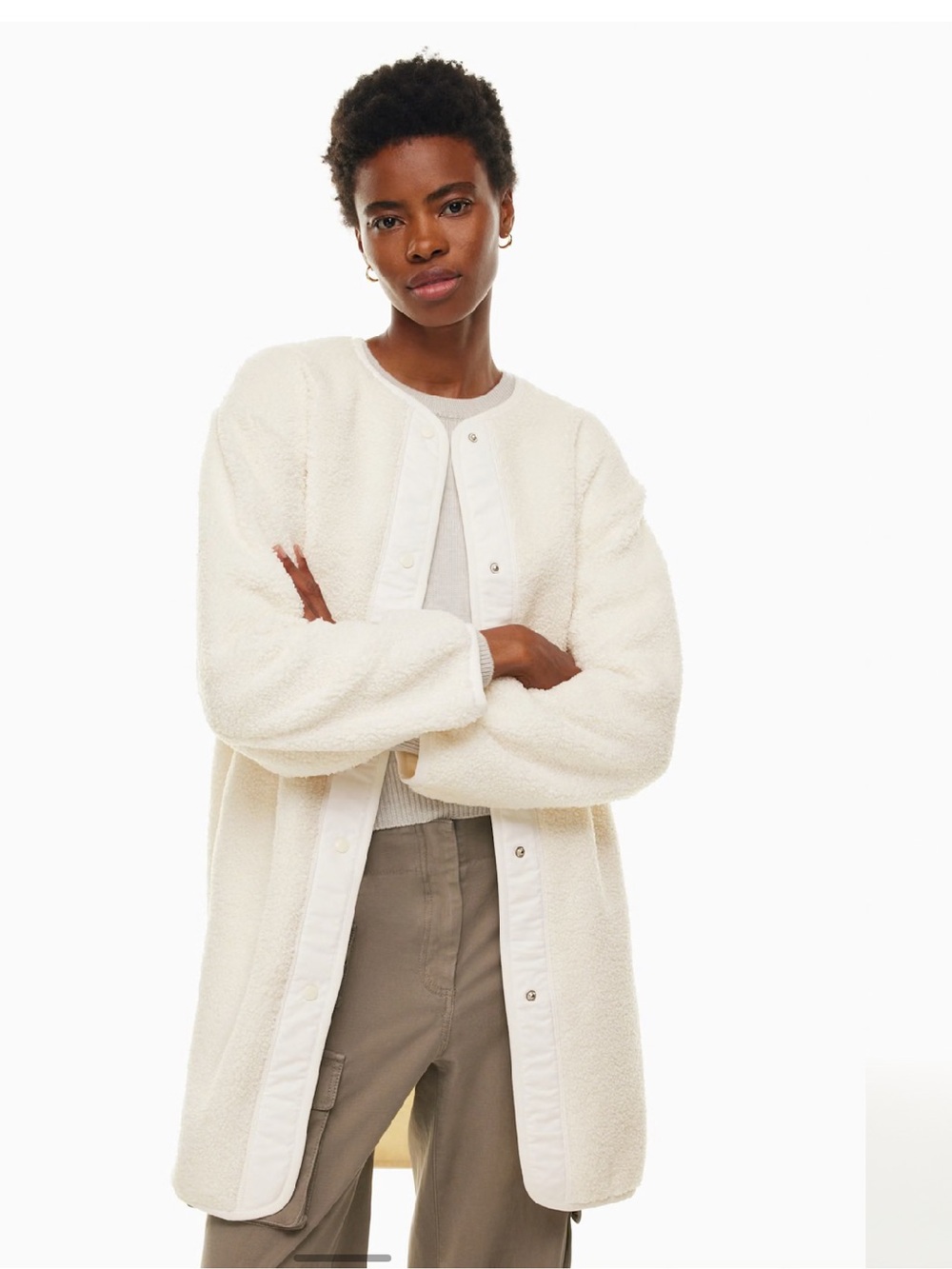 Wilfred sherpa long liner jacket